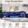 Bhhatu Modern Floating Fireplace TV Stand with Storage & High Gloss Geometric Doors