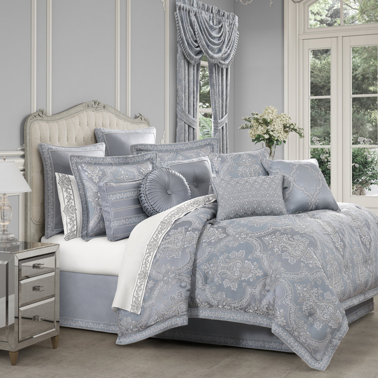 SONDRA - POWDER BLUE CALIFORNIA KING 4PC. COMFORTER SET