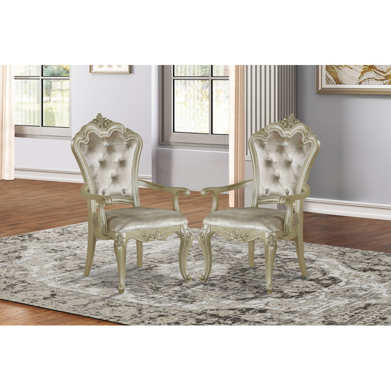 Chaise avec accoudoirs rembourrée Monique