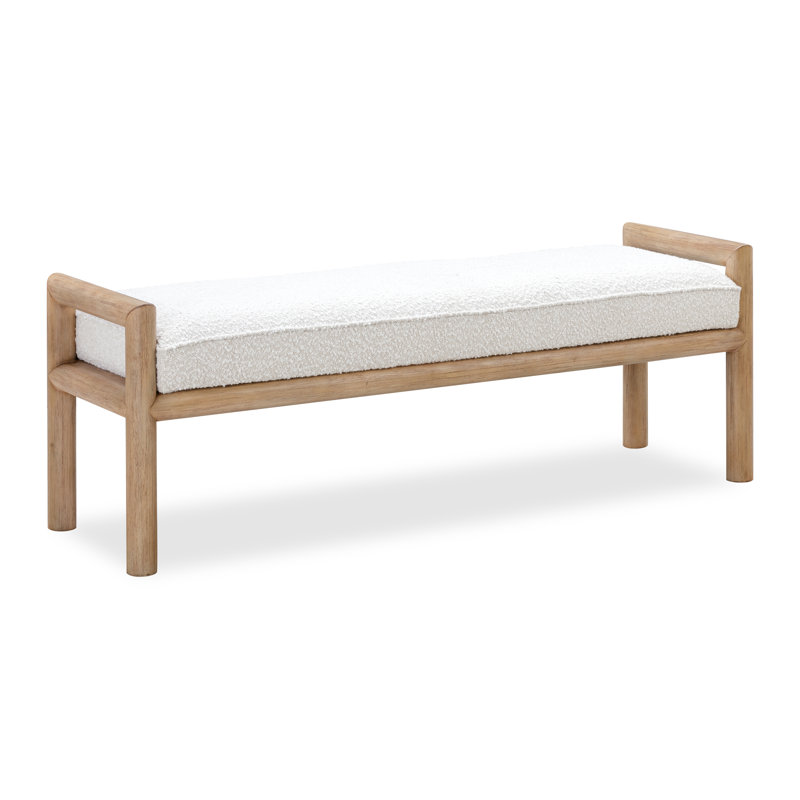 Banc en bois Colleen, Naturel, Blanc