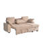 Canapé d'angle modulaire 3 places multifonctionnel avec revêtement en chenille, porte-gobelet amovible et méridienne convertible en rangement, marron, plateau, design dissimulé