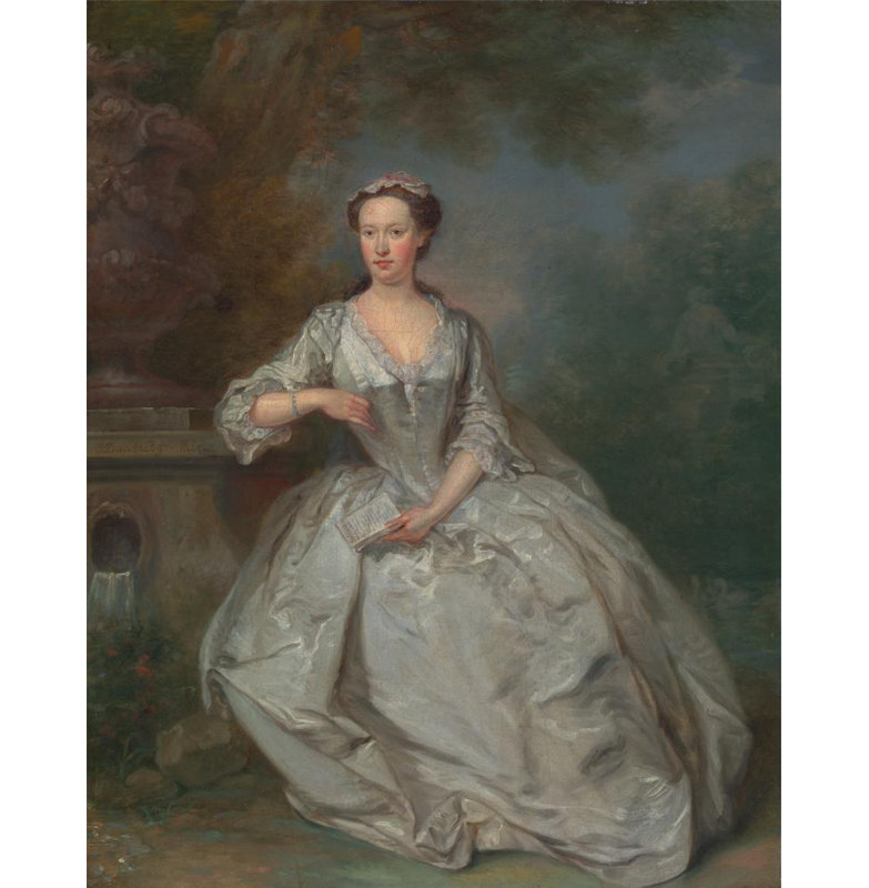 «A Lady with a Book» par Bartholomew Dandridge - Art mural sur toile tendue avec châssis, H 40 po x l 28 po