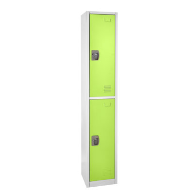 Casier 2 portes 72 po x 12 po x 12 po à 2 portes en acier avec serrure à clé - Rangement pour employés, étudiants, salle de sport, lieu de travail - Comprend les tablettes, les crochets, la ventilation et le porte-carte - Assemblage facile