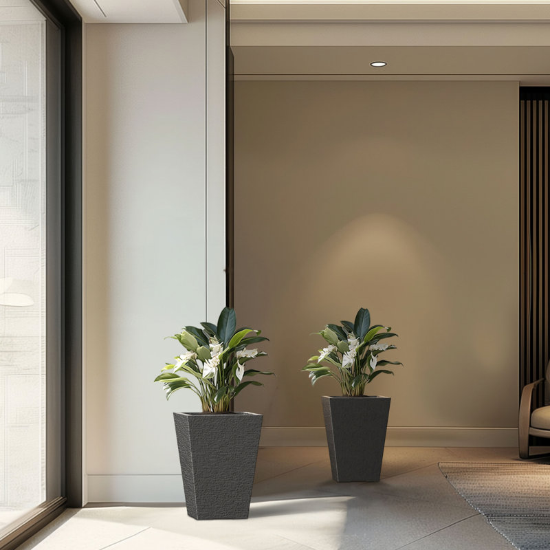 Ensemble de 2 pots à fleurs Jacobba, H 14,18 po x l 9,85 po x P 9,85 po