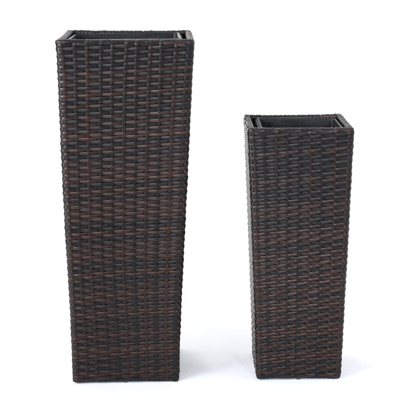 Brown Flowerpot - 2 Pots With Iron Stunning Two Flower Pots, And, Brown