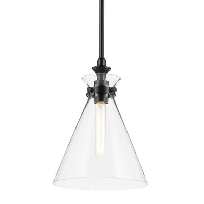 1 Light Updated Traditional Pendant with Glass