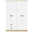 Garde-robe 4 portes avec tiroirs, tablette et tringle, blanc