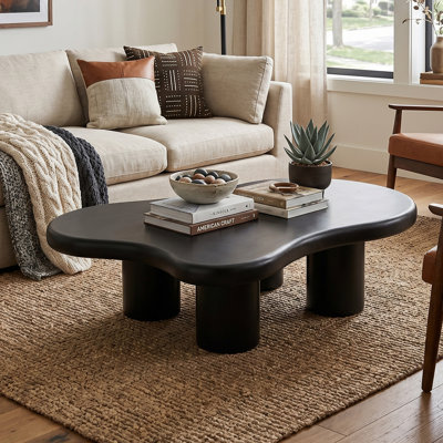 Table de salon robuste à 4 pieds de 48,4 po, mélange de style scandinave et de confort moderne