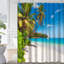 Sandy Beach, palmiers, voilier, mer turquoise, île paradisiaque avec 12 crochets-96479258