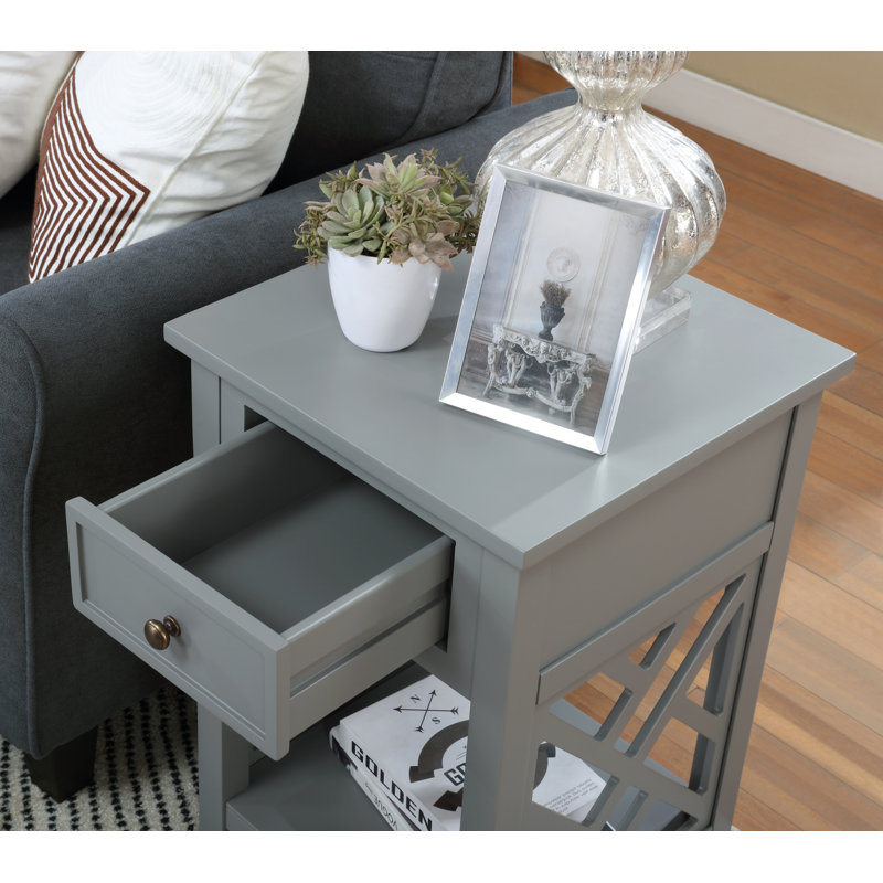 Lund 36" Wide 2 Piece Set With 1 Rectangular Coffee Table And 1 End Table With Storage, Gray