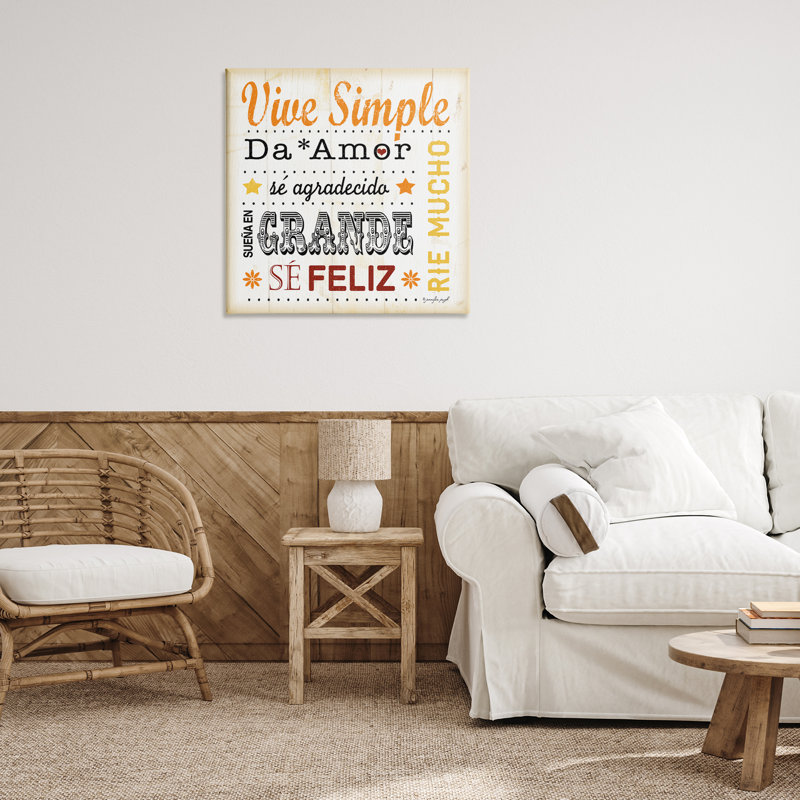 "Inspiraciones Diarias de Felicidad", art mural sur toile par Jennifer Pugh, H 30 po x l 30 po