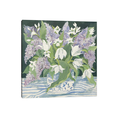 Lilac And Tulips by Jennifer Abbott - Wrapped Canvas Painting