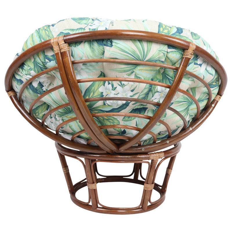 Outdoor Papasan Cushion (Cushion Only), 44" W x 44" D, Tan/Green/Blue/Tahiti Breeze Floral