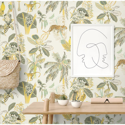 Bahama Heavenly Kingdom Animal 18' L x 20.5" W Peel & Stick Wallpaper Roll