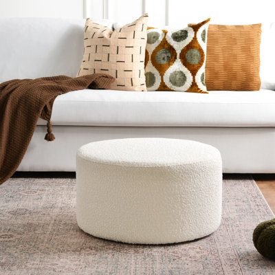 Brichelle 24'' Wide Modern Round Upholstered Ottoman