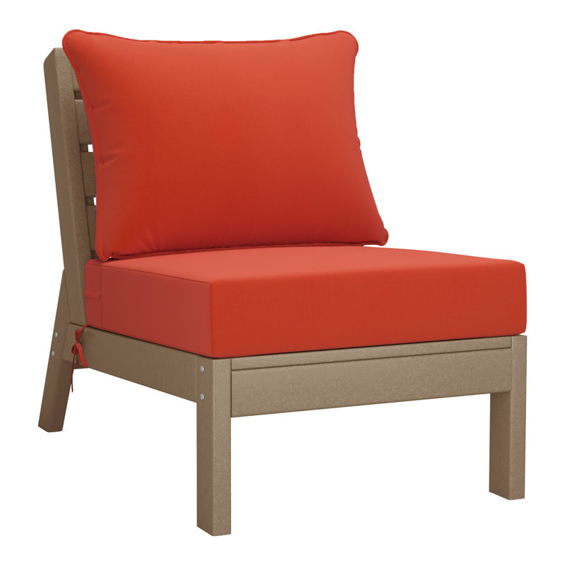 3-Piece Deep Seating Set With Cushions, Light Brown, Orange