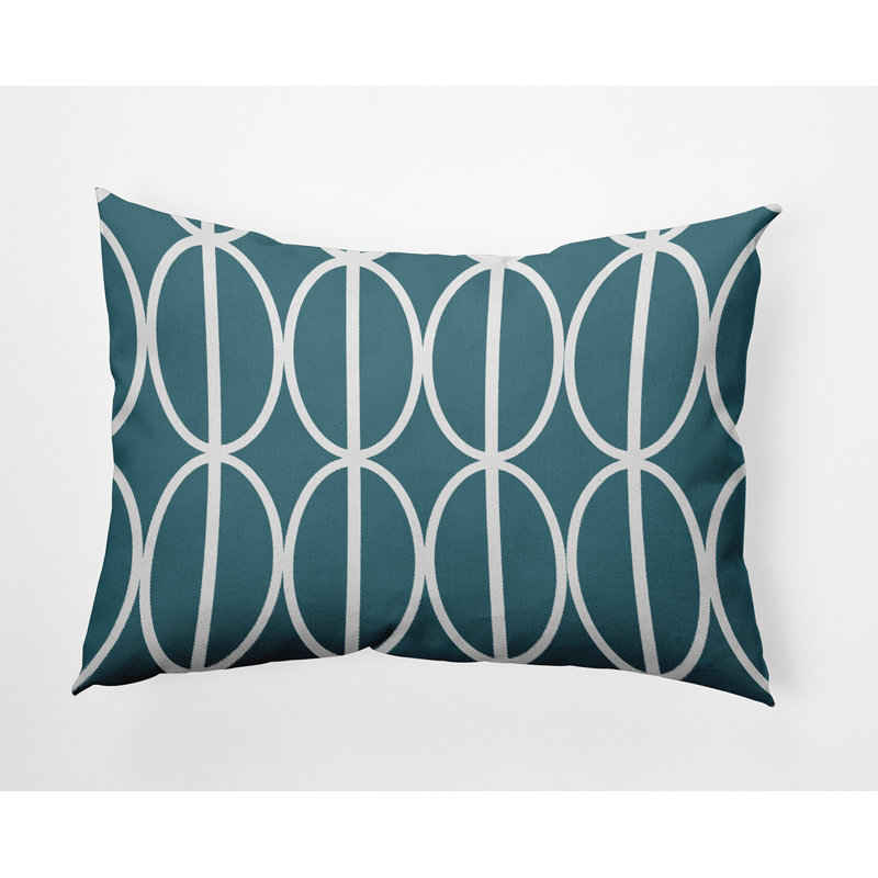 Palm Beach Geometric Reversible Throw Pillow, Mineral Blue Geometric