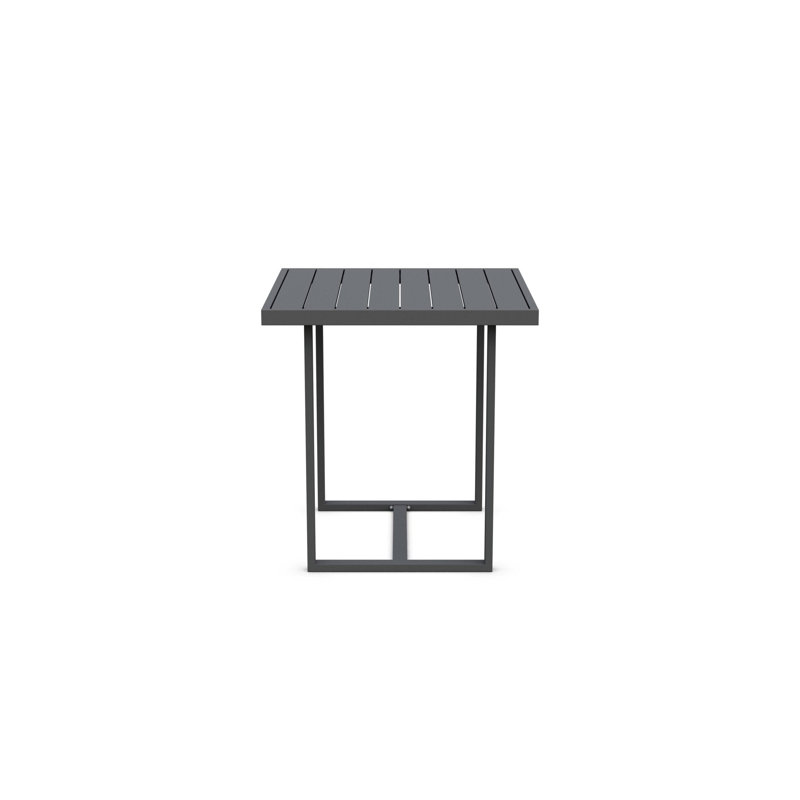 Pavia Power Coated Aluminum Bar Table, Matte Charcoal, 35.23" W x 35.23" L x  42.13" H