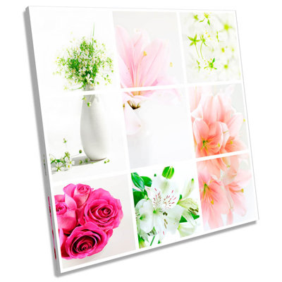 X0004 Floral Flower Collage - Wrapped Canvas Print