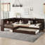 Lit plateforme en L simple avec lit gigogne-128774502