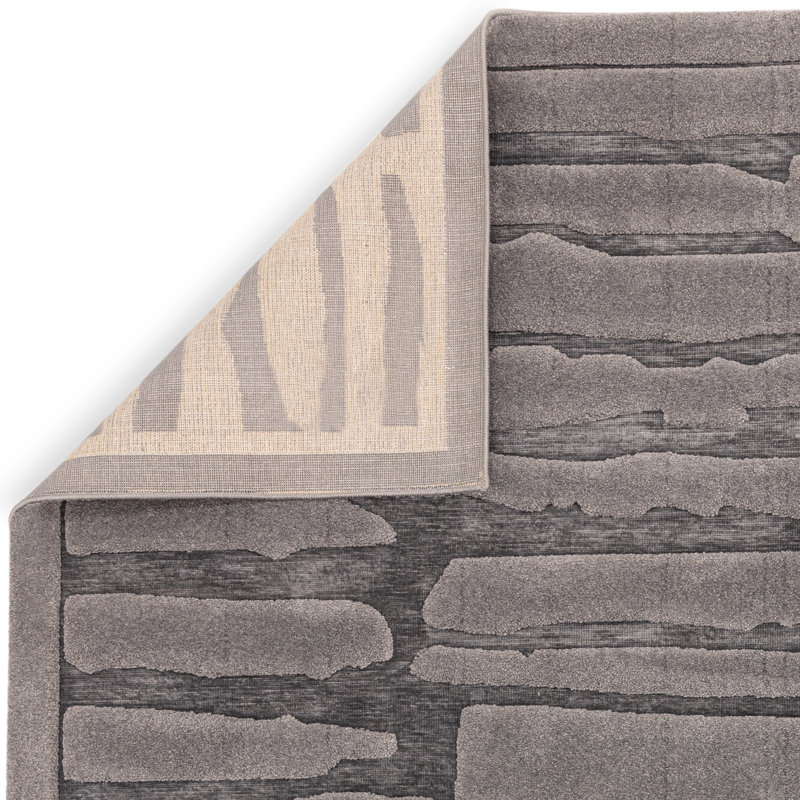 Lizy Geometric 3D Carved Grey Area Rug, Rectangle 200 x 290cm