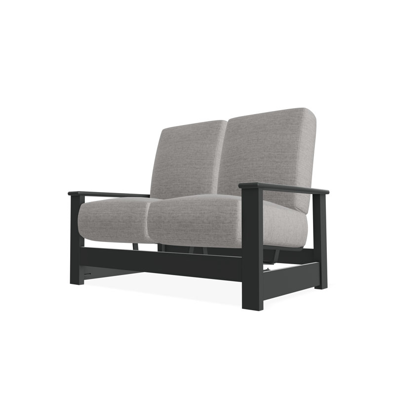 Leeward Marine Grade Polymer Deep Seating Cushion Two-Seat Loveseat with Independent Hidden Motion, Graphite