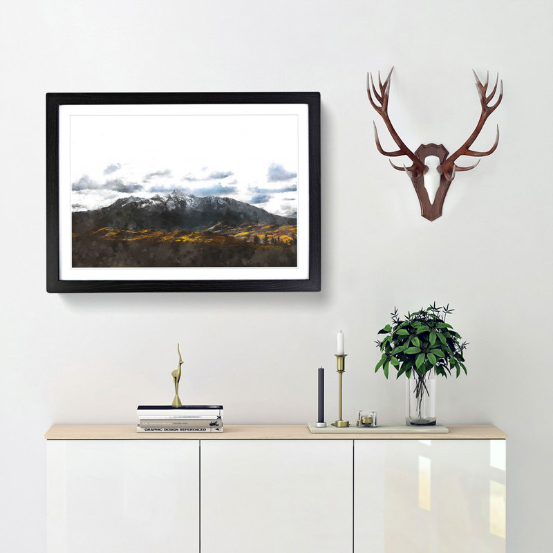 The Rocky Mountains of California - Picture Frame Painting Print, 45cm H x 63cm W x 2cm D, Black Framed