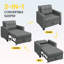 71.5cm Width 3-in-1 Convertible Sleeper Accent Chair Bed with Adjustable Backrest & Back Pillow-519789859