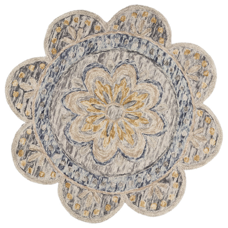 Dickie Hand Tufted Wool Indoor Rug, Round 4'