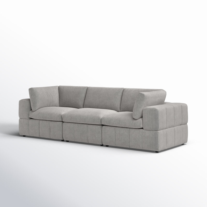 Antwand 108.5'' Corduroy Sofa, Light Gray
