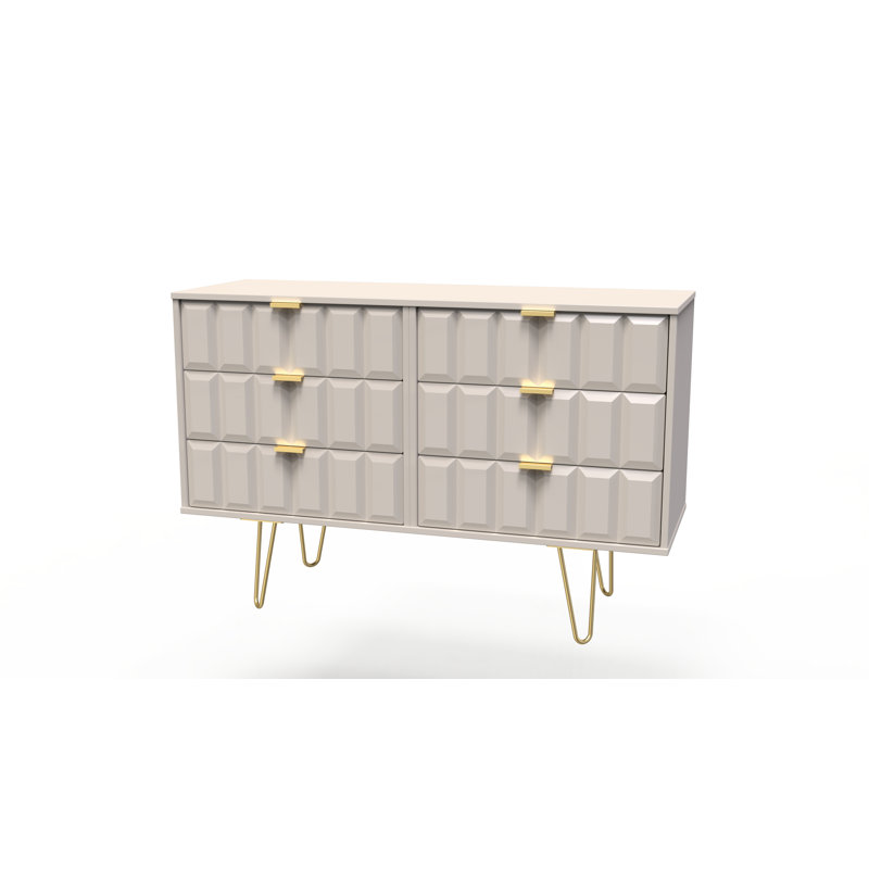 Fully Assembled Aliina 6 - Drawer Chest of Drawers, Kashmir Matt