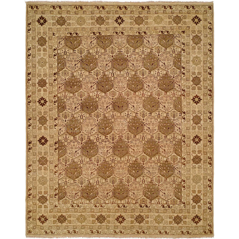 Mcandrews Wool Oriental Area Rug in Antique Parchment, Rectangle 9' x 12'