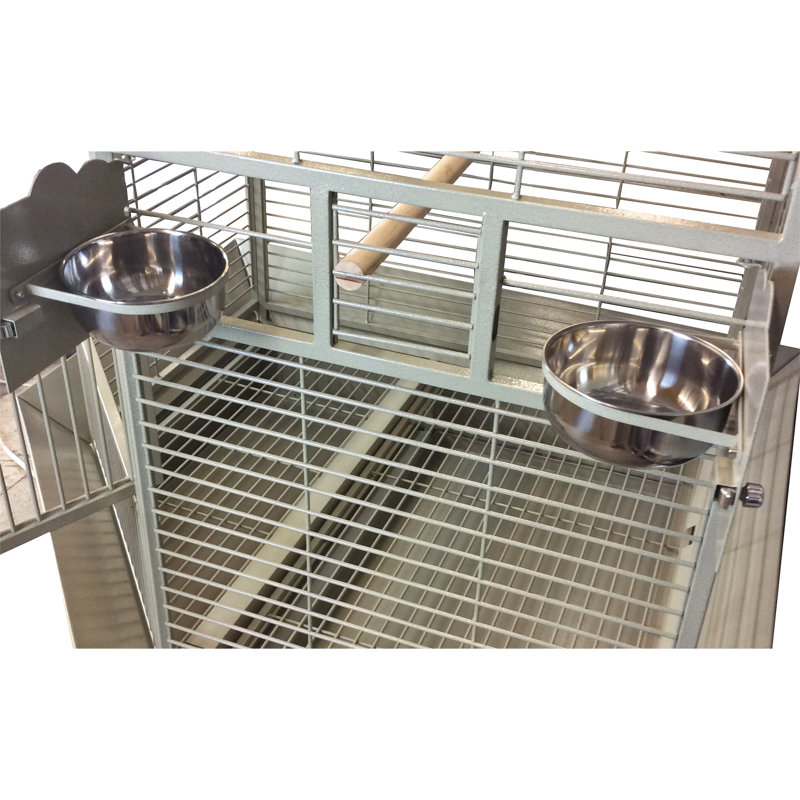 42x42 Platinum Corner Flat Top Cage by A&E, Platinum