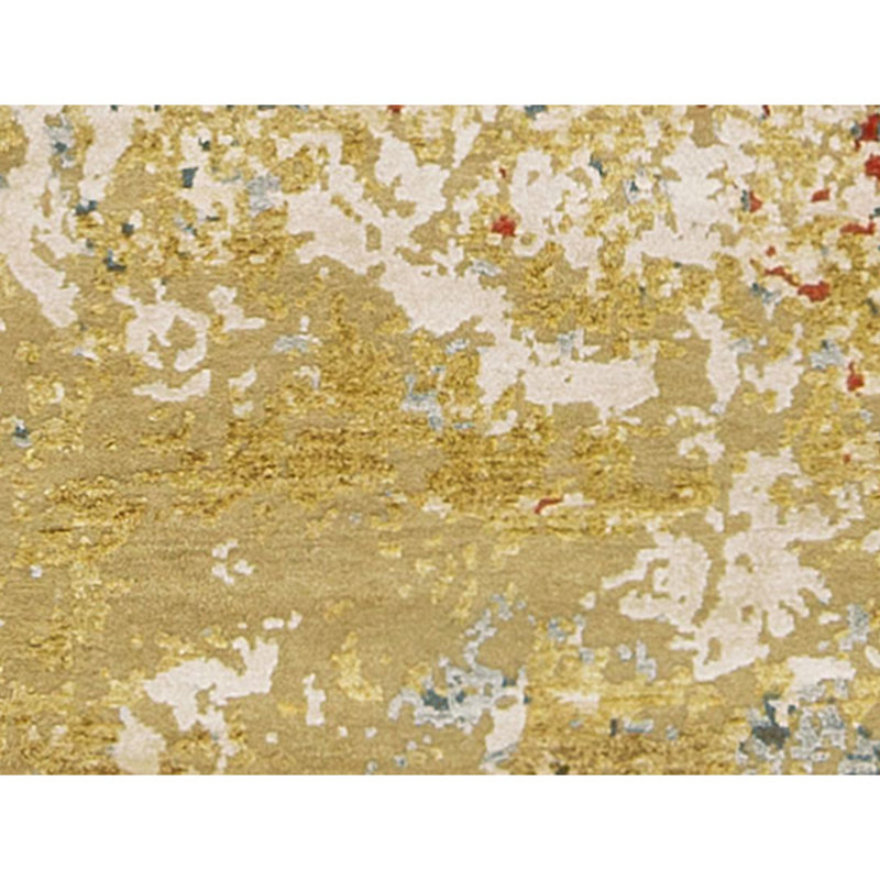 Tapis beige / or / rouge noué à la main