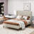 Modern Platform Bed Upholstered Bed Frame, Elegant Soft Bed With 12 Slats And High Backrest-2065574034-2054701871