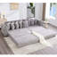 108.93", Modular L Shaped, Corduroy , Movable Footstool, Upgraded Handrails, Pillows, Bed - Converting Feature Upgrade Grey, Cup Holders, Making Function-1557889246