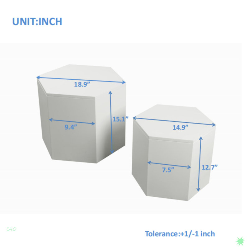 Ensemble de 2 tables basses gigognes pour le salon, Blanc