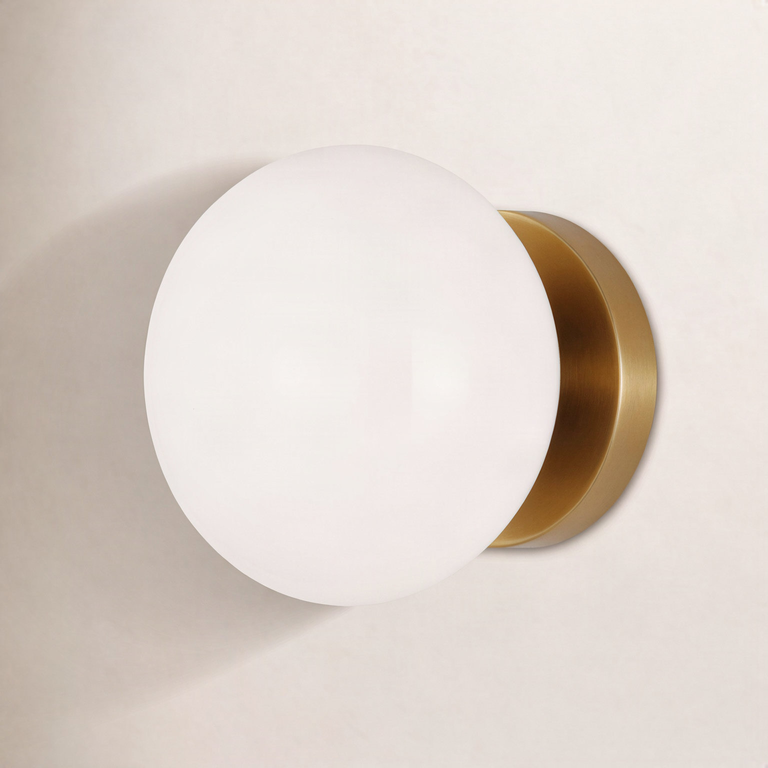 Vibi Single Light Dimmable Flush Mount Sconce, Burnished Brass