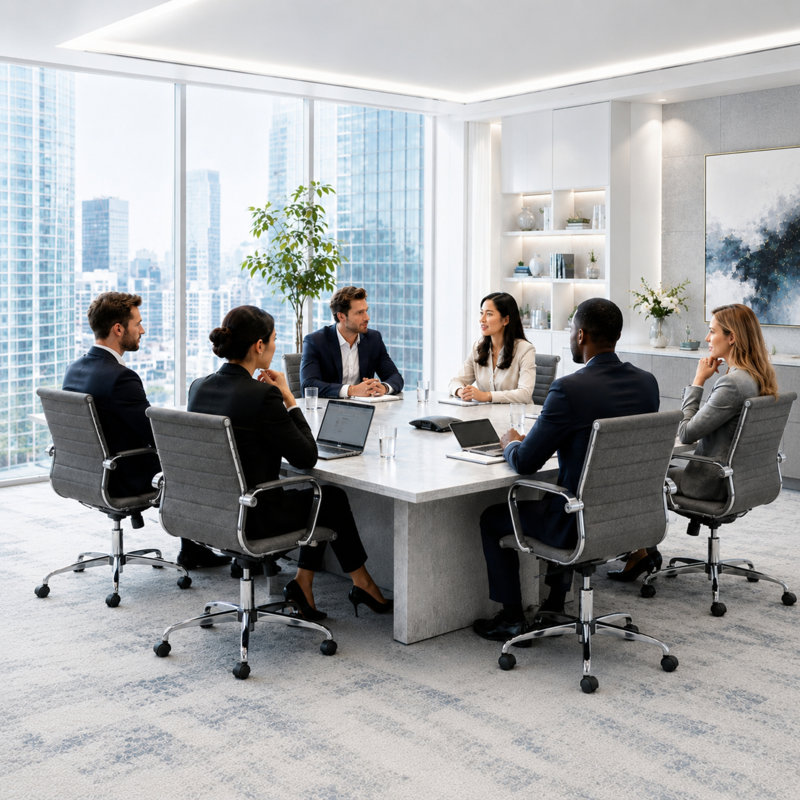 Fauteuil de bureau à dossier moyen en faux cuir Mulkey, Gris anthracite