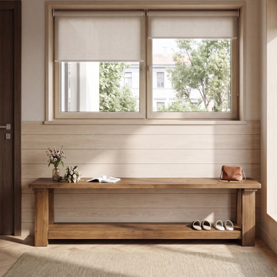 Upholstered Bench with Shoe Storage
