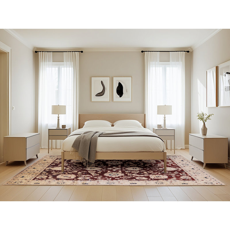 Tapis beige / rouge Swave, Rectangle 5 pi x 8 pi