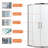 75" Height Semi-Frameless Corner Shower Enclosures Bathroom Double Sliding Glass Shower Door 1/4 in. Tempered Glass Door-122921397