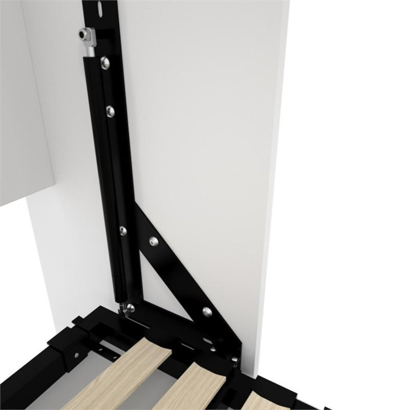 Grand lit escamotable en bois blanc Pembrely Row - Assemblage facile