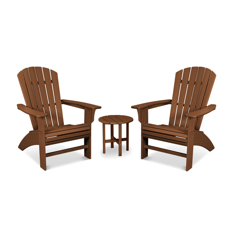 TREX Outdoors Yacht Club 3-Piece Curveback Adirondack Set, Tree House