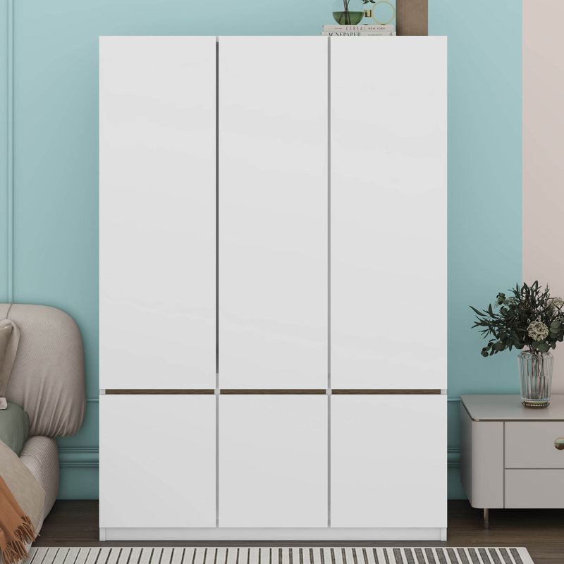 6-Doors Wooden Wardrobe Storage For Bedroom