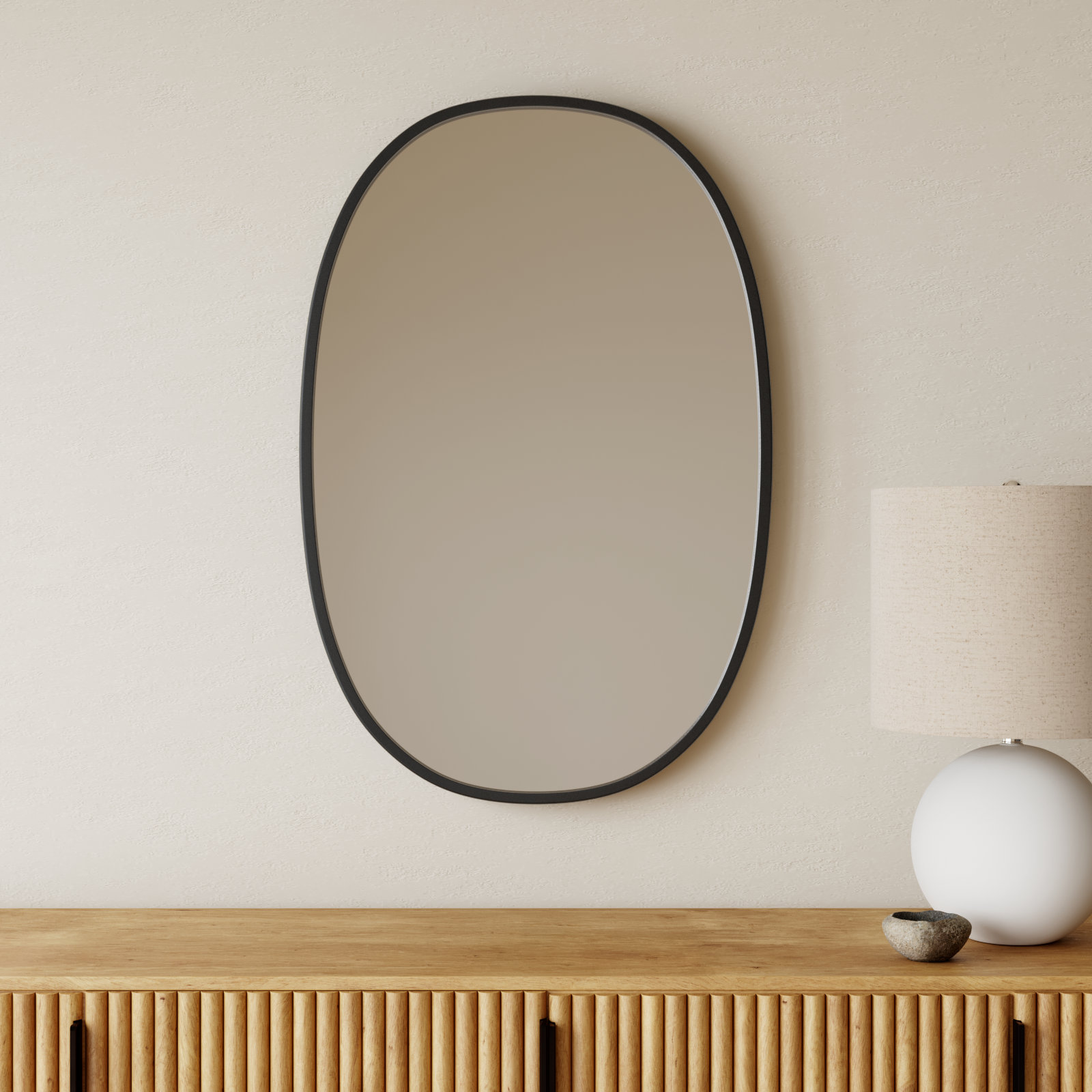 Hub 24" Accent Mirror, 36" x 24", Black