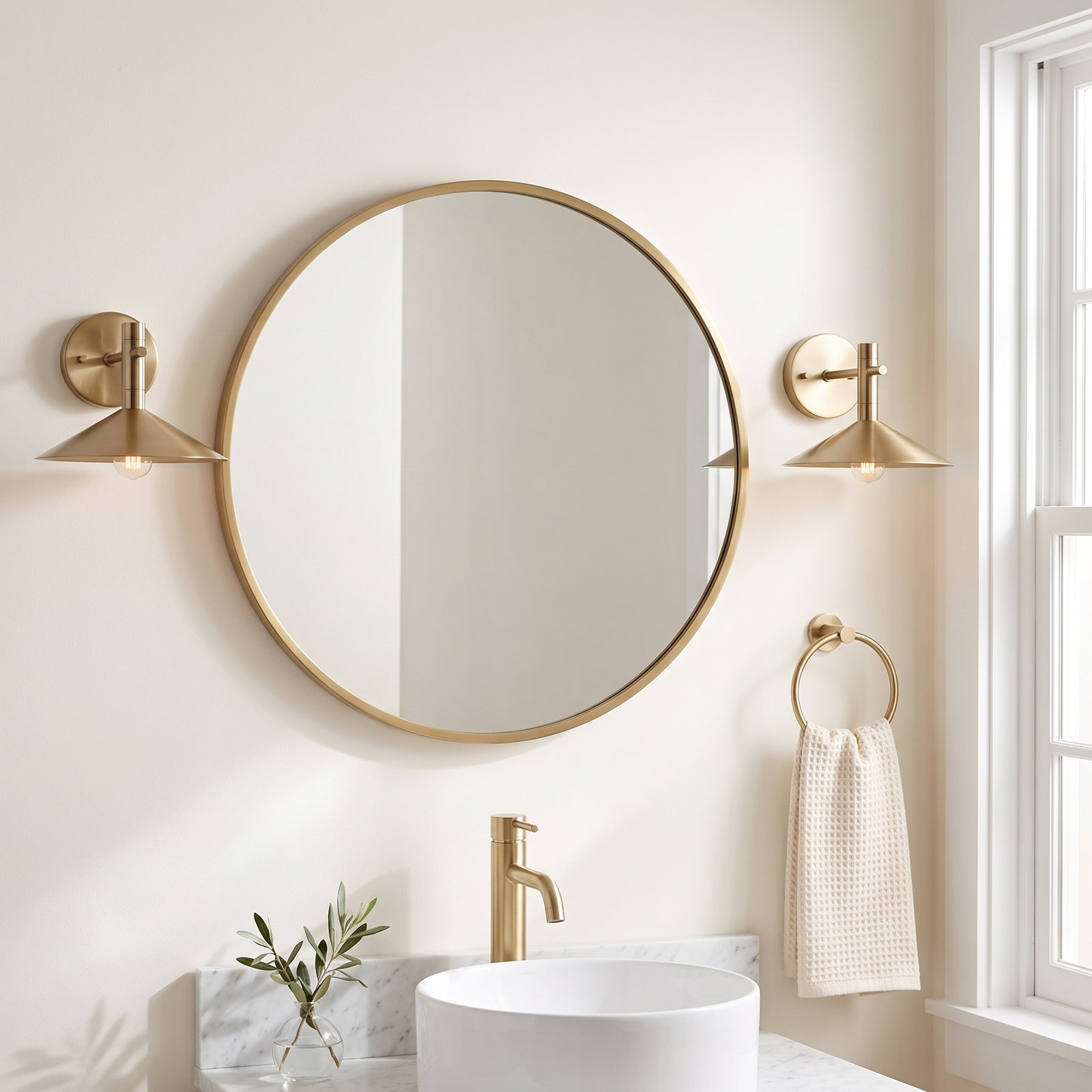 Vicente Single Light LED Vanity Light, Burnished Brass, Burnished Brass