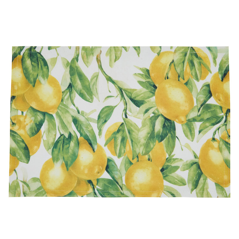 Placement à motif 13 po à l’imprimé citron Keturah