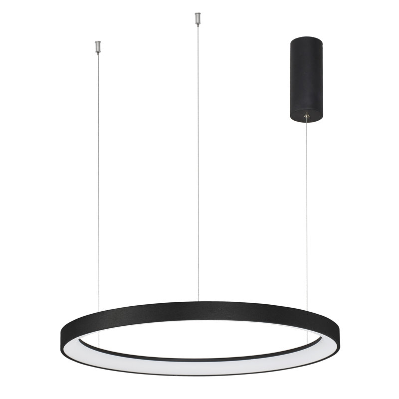 1 - Light LED Single Pendant, Black, 3.5cm H x 58cm W x 58cm D