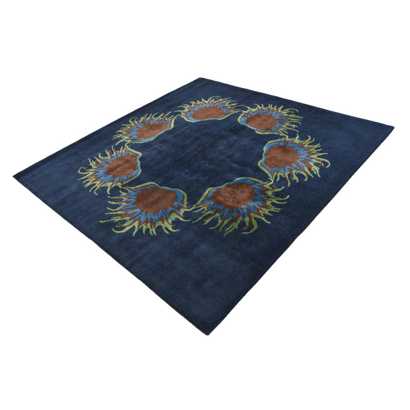 Tapis carré bleu marine Jaycee